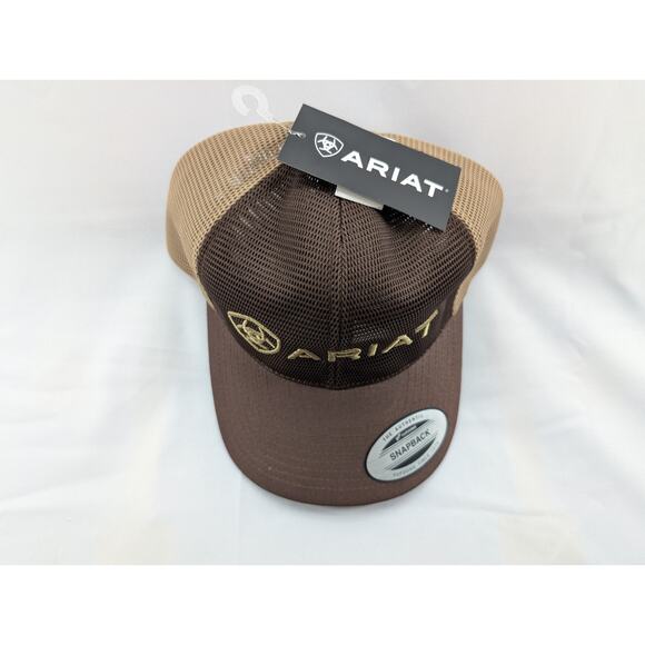 NWT Ariat Flexfit Cap in Brown Khaki Mesh size Adjustable - Picture 3 of 7